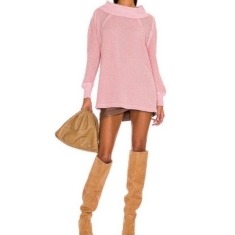 Free People We the Free She's A Keeper Top‎ Size XS Coral Pink Oversized Lounge